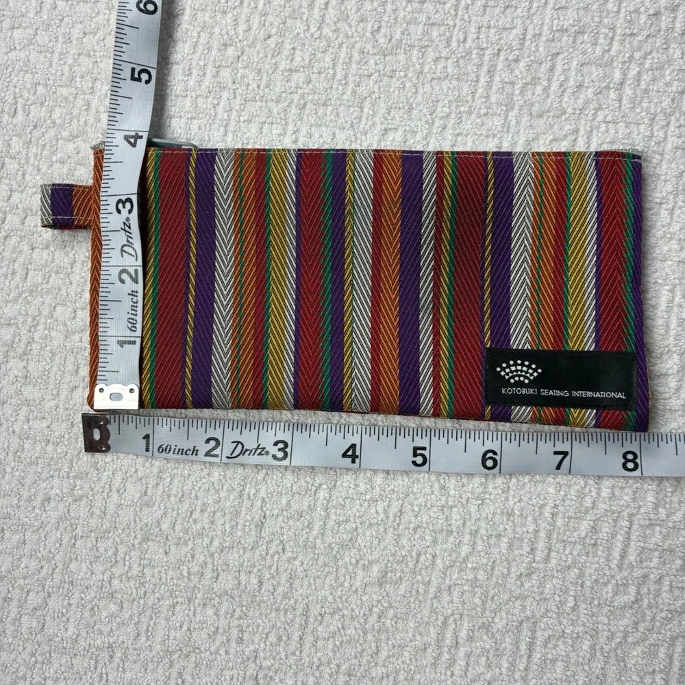 Kotobuki Seating International Striped Woven Zipper Pouch Multi-Color Bag
